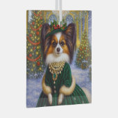 Papillon Vakantie Glas Ornament (Voorkant Rechts)