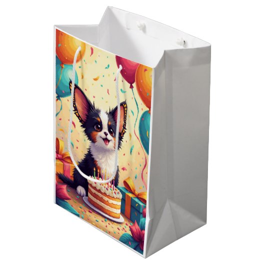 Papillon Verjaardagsfeest Medium Cadeauzakje (Voorkant Gekanteld)