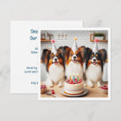 Papillon verjaardagskaart, Papillon kaart, Papillo Kaart (Voorkant / Achterkant)