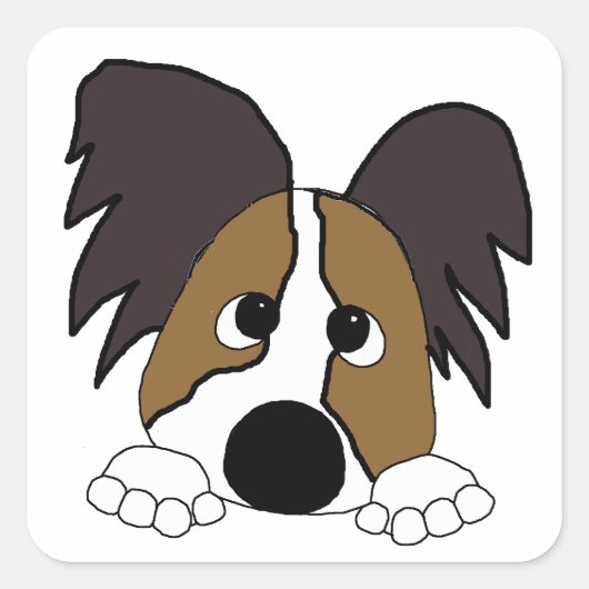 papillon vierkante sticker (Voorkant)