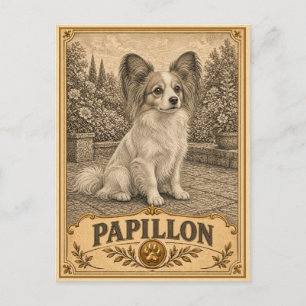 Papillon, Vintage Heritage Hond Briefkaart