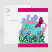 papillon vlinder briefkaart (Voorkant / Achterkant)