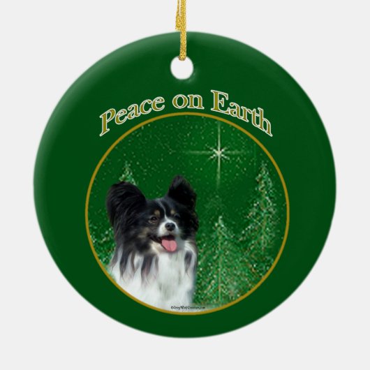 Papillon Vrede Keramisch Ornament (Achterkant)