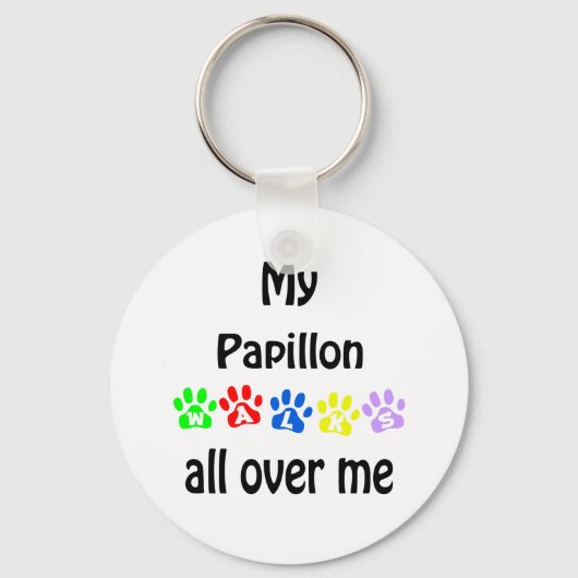 Papillon wandelingen ontwerp sleutelhanger (Voorkant)