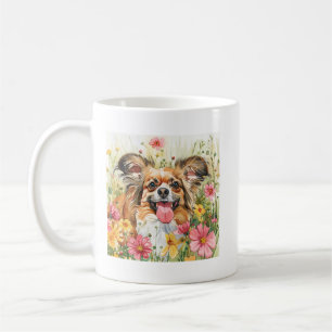 Papillon Watercolor Mok – Cadeau voor hondenliefhe