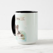Papillon Waterverf Gepersonaliseerde Hond Mok (Voorkant links)