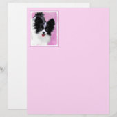 Papillon (wit en zwart) schilderen - Dog Art (Voorkant / Achterkant)