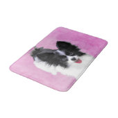 Papillon (wit en zwart) schilderen - Dog Art Badmat (Gekanteld)