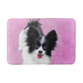 Papillon (wit en zwart) schilderen - Dog Art Badmat (Voorkant)