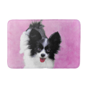Papillon (wit en zwart) schilderen - Dog Art Badmat