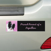 Papillon (wit en zwart) schilderen - Dog Art Bumpersticker (Op auto)