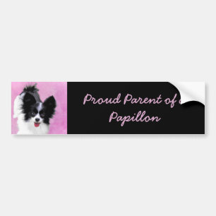 Papillon (wit en zwart) schilderen - Dog Art Bumpersticker
