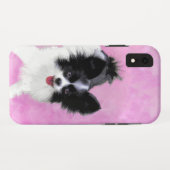 Papillon (wit en zwart) schilderen - Dog Art Case-Mate iPhone Case (Achterkant (horizontaal))