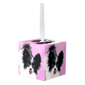 Papillon (wit en zwart) schilderen - Dog Art Decoratie (Achter hoekig)