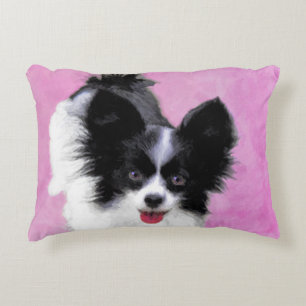 Papillon (wit en zwart) schilderen - Dog Art Decoratief Kussen