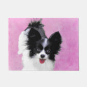 Papillon (wit en zwart) schilderen - Dog Art Deurmat (Voorkant)