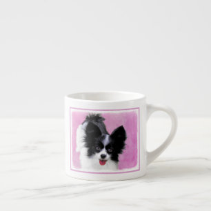 Papillon (wit en zwart) schilderen - Dog Art Espresso Kop