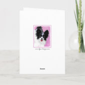 Papillon (wit en zwart) schilderen - Dog Art Kaart (Achterkant)