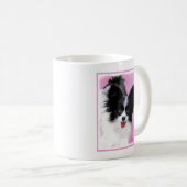 Papillon (wit en zwart) schilderen - Dog Art Koffiemok (Voorkant rechts)