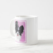 Papillon (wit en zwart) schilderen - Dog Art Koffiemok (Voorkant links)