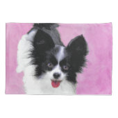 Papillon (wit en zwart) schilderen - Dog Art Kussensloop (Achterkant)