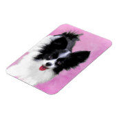 Papillon (wit en zwart) schilderen - Dog Art Magneet (Linkerzijde)