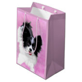Papillon (wit en zwart) schilderen - Dog Art Medium Cadeauzakje (Achterkant Gekanteld)