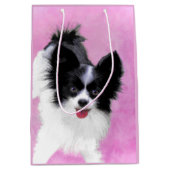 Papillon (wit en zwart) schilderen - Dog Art Medium Cadeauzakje (Voorkant)