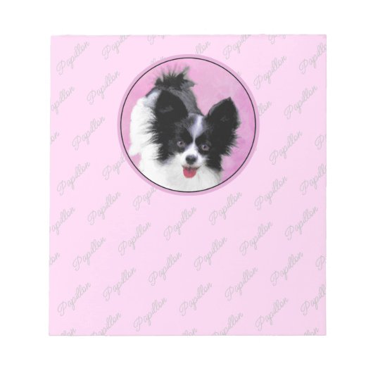 Papillon (wit en zwart) schilderen - Dog Art Notitieblok (Voorkant)