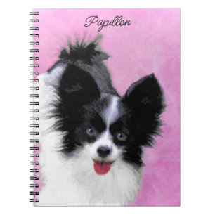 Papillon (wit en zwart) schilderen - Dog Art Notitieboek