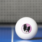 Papillon (wit en zwart) schilderen - Dog Art Pingpongbal (Net)