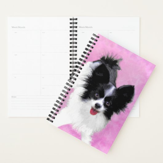 Papillon (wit en zwart) schilderen - Dog Art Planner (Display)