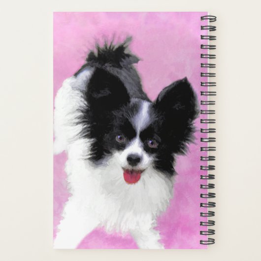 Papillon (wit en zwart) schilderen - Dog Art Planner (Achterkant)