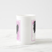 Papillon (wit en zwart) schilderen - Dog Art Porselein Kop (Voorkant)