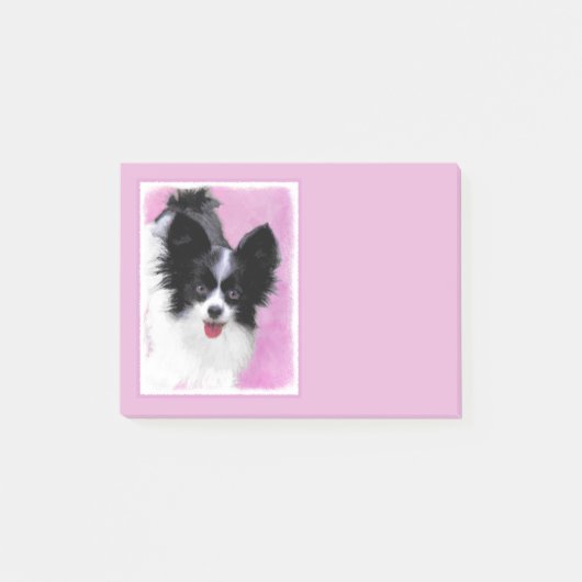 Papillon (wit en zwart) schilderen - Dog Art Post-it® Notes (Voorkant)