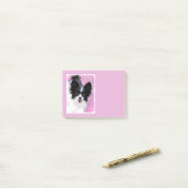 Papillon (wit en zwart) schilderen - Dog Art Post-it® Notes (Op bureau)
