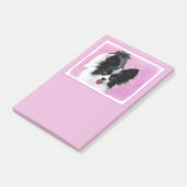 Papillon (wit en zwart) schilderen - Dog Art Post-it® Notes (Schuin)