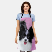 Papillon (wit en zwart) schilderen - Dog Art Schort (Gedragen)
