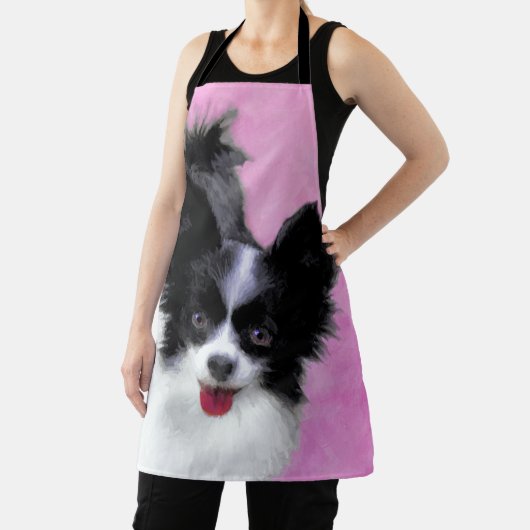 Papillon (wit en zwart) schilderen - Dog Art Schort (Insitu)