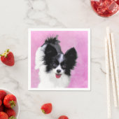 Papillon (wit en zwart) schilderen - Dog Art Servet (Insitu)