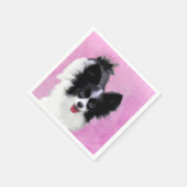 Papillon (wit en zwart) schilderen - Dog Art Servet (Hoek)