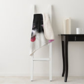 Papillon (wit en zwart) schilderen - Dog Art Sherpa Deken (In situ)