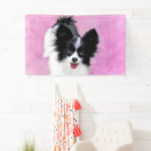 Papillon (wit en zwart) schilderen - Dog Art Spandoek (Insitu)