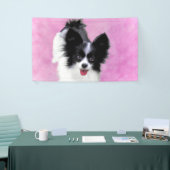 Papillon (wit en zwart) schilderen - Dog Art Spandoek (Beurs)