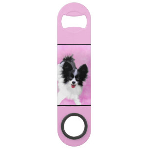 Papillon (wit en zwart) schilderen - Dog Art Speed Flessenopener