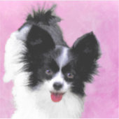 Papillon (wit en zwart) schilderen - Dog Art Sticker (Voorkant)