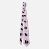 Papillon (wit en zwart) schilderen - Dog Art Stropdas (Achterkant)