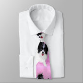 Papillon (wit en zwart) schilderen - Dog Art Stropdas (Gebonden)