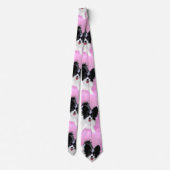 Papillon (wit en zwart) schilderen - Dog Art Stropdas (Achterkant)