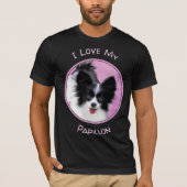 Papillon (wit en zwart) schilderen - Dog Art T-shirt (Voorkant)